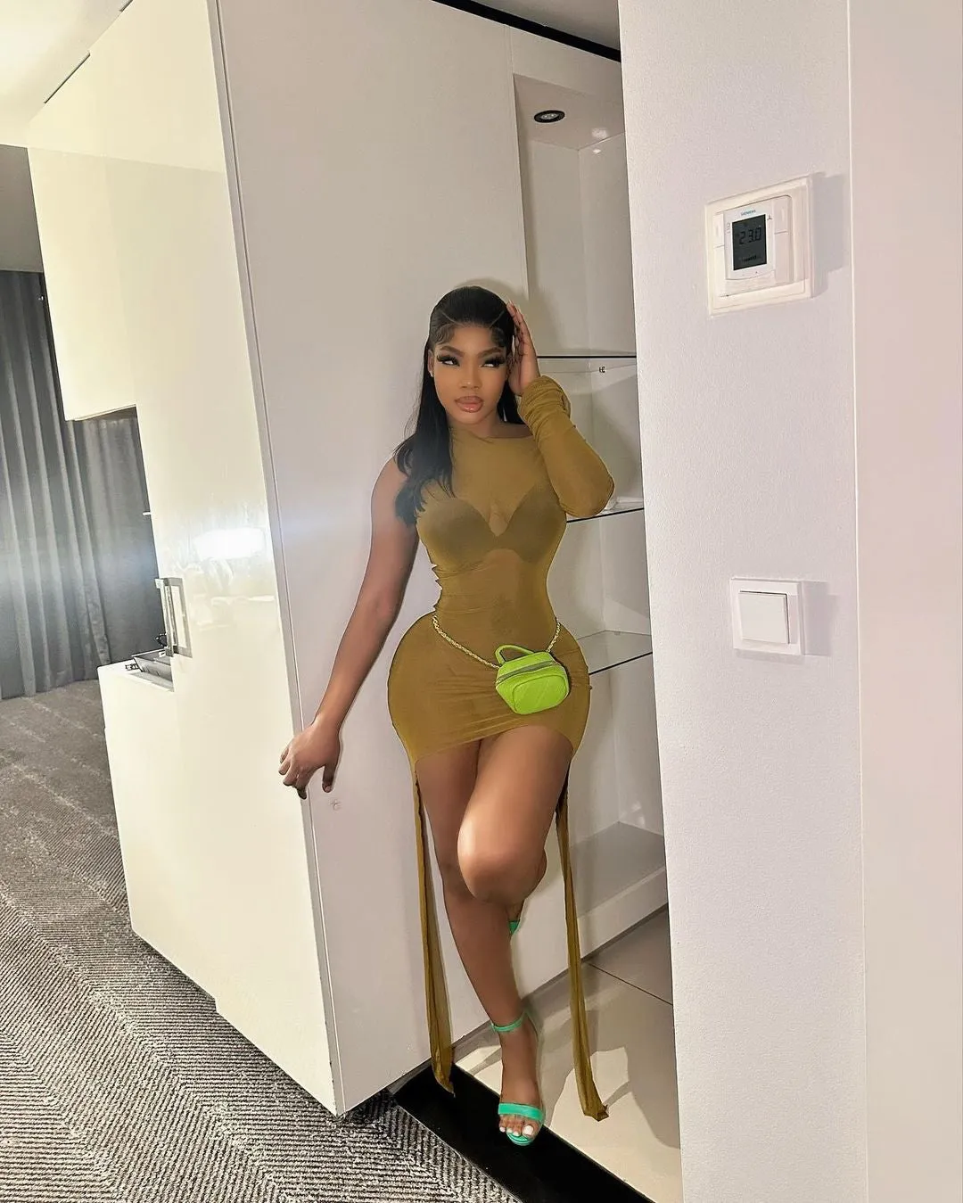 Far From Basic One Sleeve Mini Dress sold by Sassyluxe product image thumbnail 2