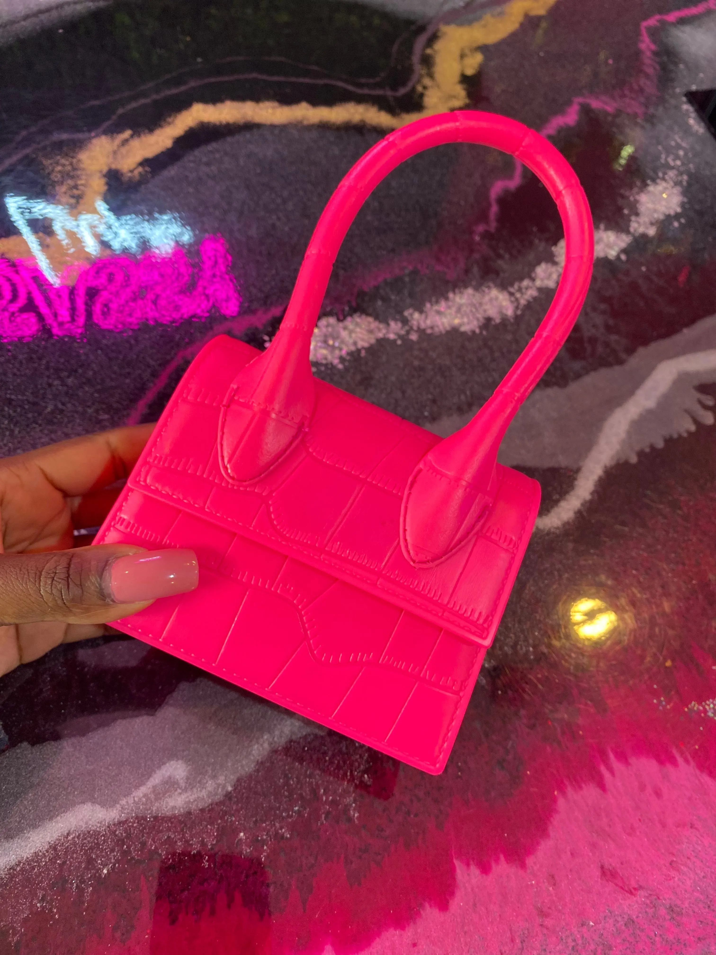 Sassy Mini Croc Bag - Pink sold by Sassyluxe