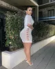 Dynasty Mesh Panel Mini Dress - White sold by Sassyluxe