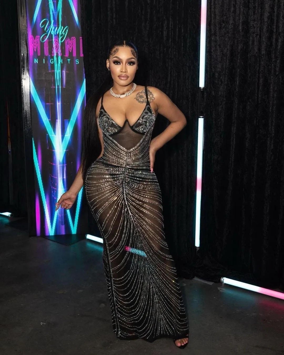 Top Shelf Glitz Maxi Gown - Black sold by Sassyluxe product image thumbnail 2