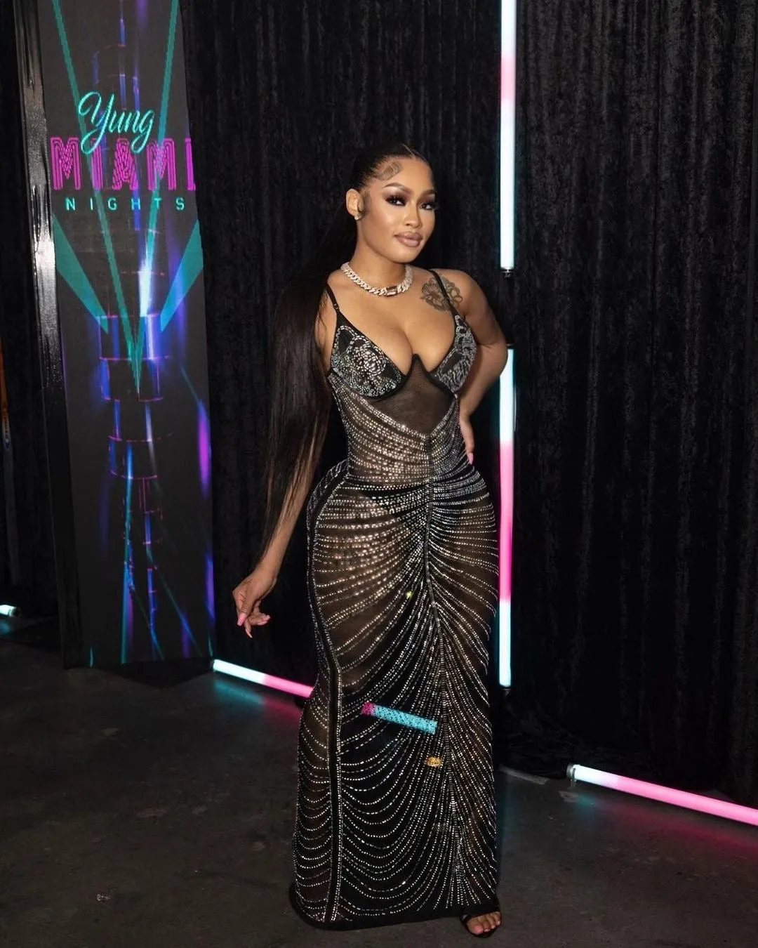 Top Shelf Glitz Maxi Gown - Black sold by Sassyluxe product image thumbnail 3