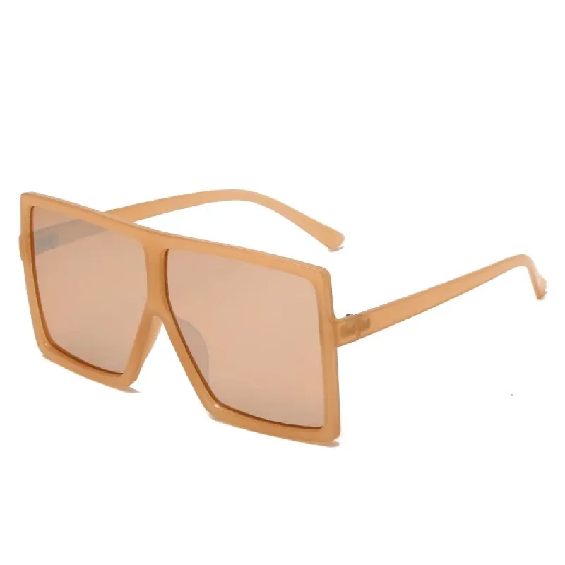 Oversized Square Sunglasses - Nude sold by Sassyluxe