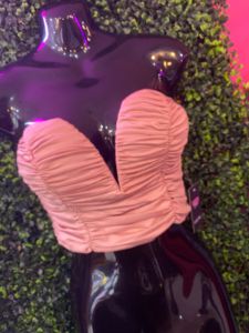 Ruiza Rouched Bandeau Top - Rose sold by Sassyluxe