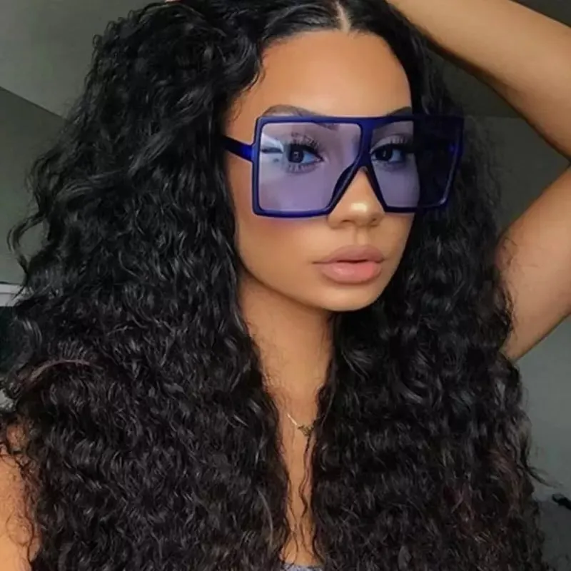 Oversized Square Sunglasses - Blue sold by Sassyluxe