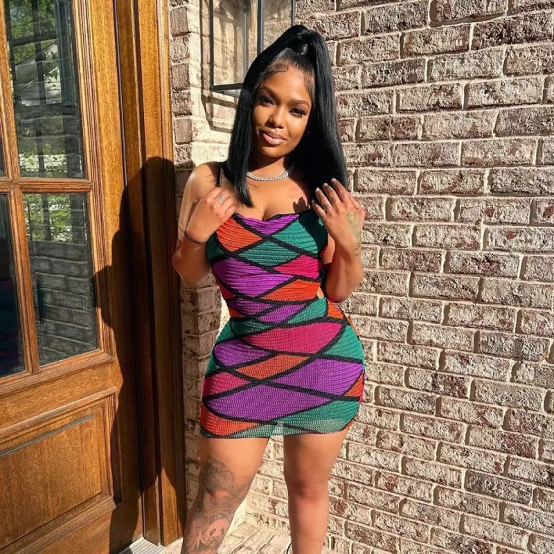 Puzzle Mini Dress - Purple sold by Sassyluxe