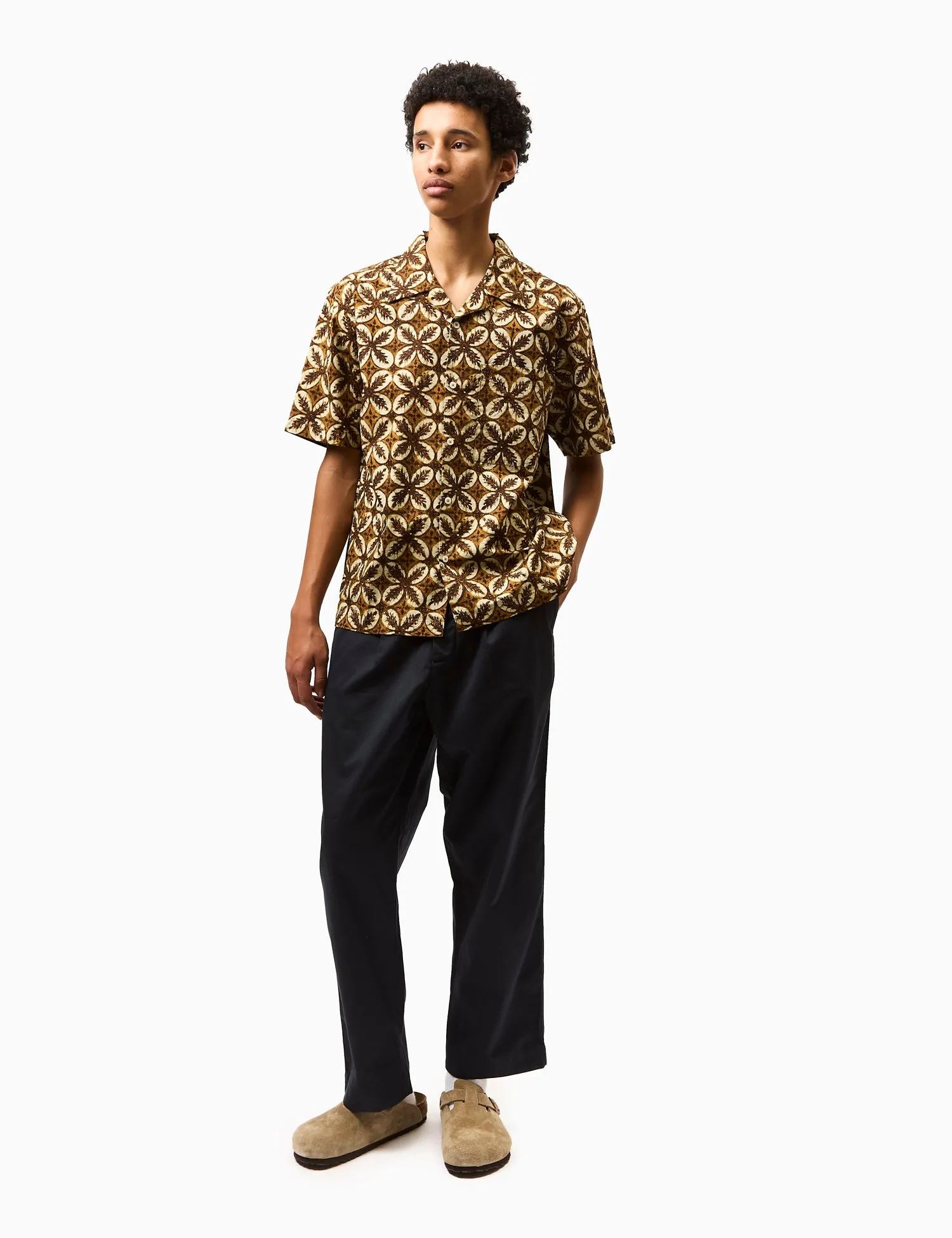 Universal Works Camp Shirt (Lobby Print) - Brown sold by Article London product image thumbnail 3