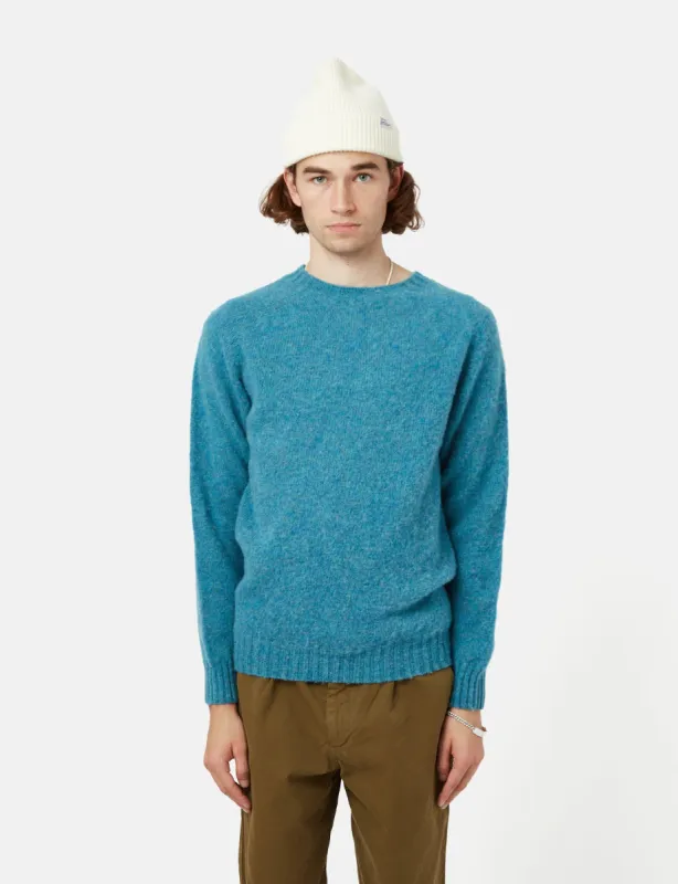 Bhode Supersoft Lambswool Jumper (Made in Scotland) - Azure Blue sold by Article London