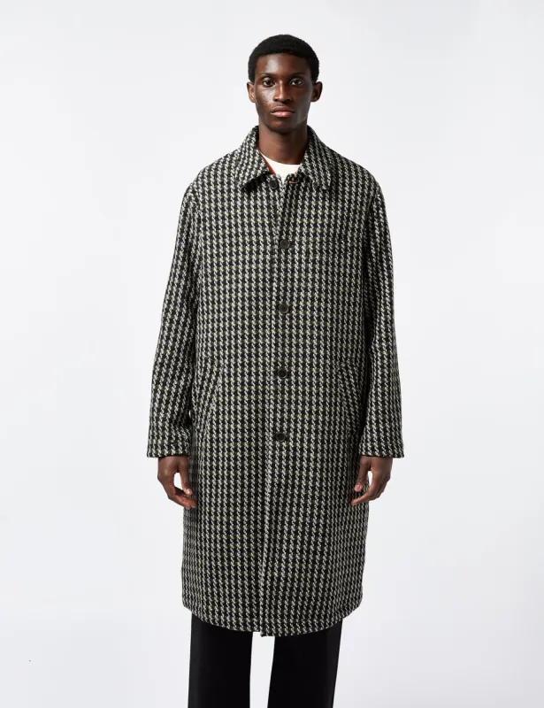 Universal Works Long Swing Overcoat - Olive Green made by Universal Works