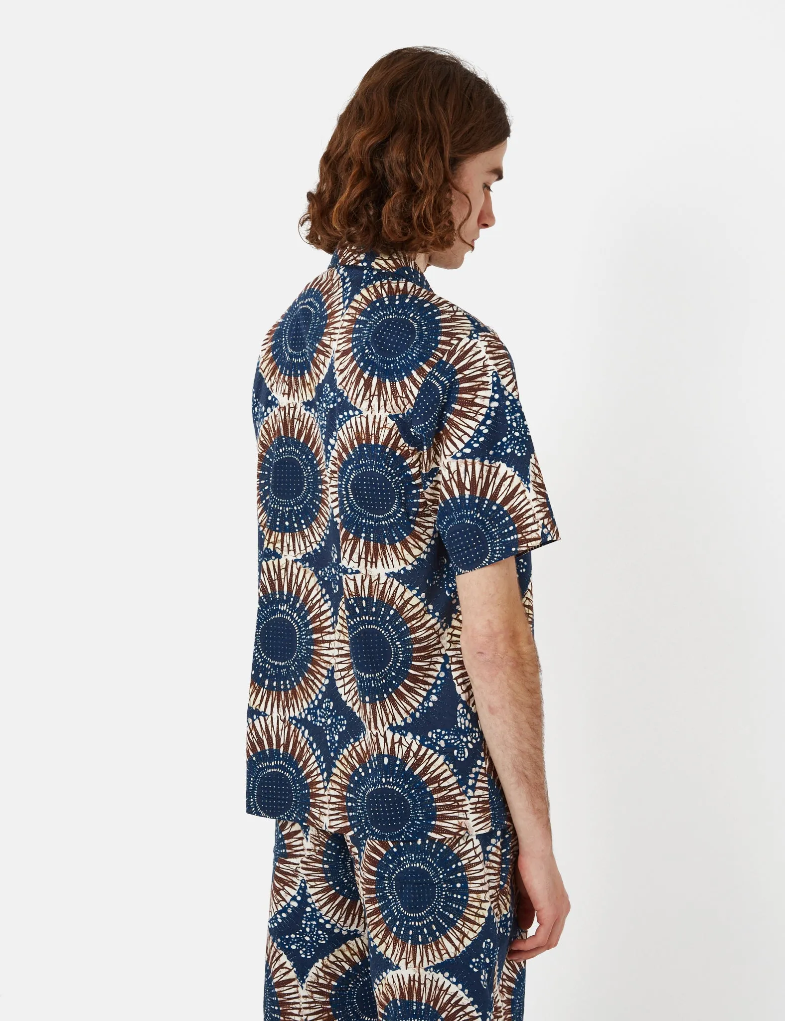Universal Works Road Shirt (Hokkoh Print) - Navy Blue sold by Article London product image thumbnail 4