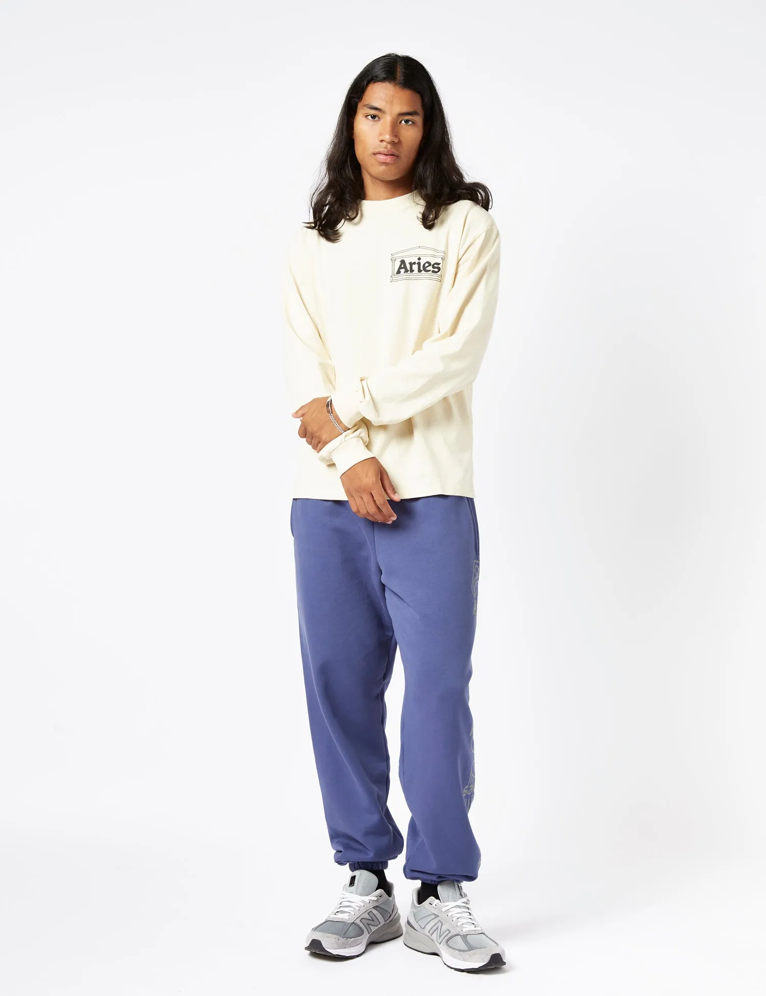 Aries Temple Long Sleeve T-Shirt - Alabaster Beige sold by Article London product image thumbnail 4