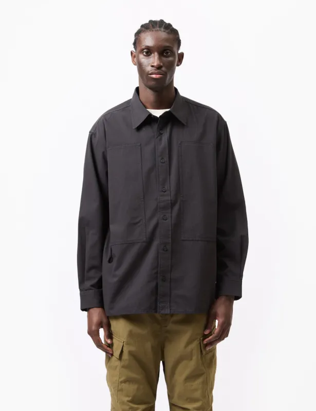 Snow Peak Takibi Light Ripstop Long Sleeve Shirt - Black sold by Article London