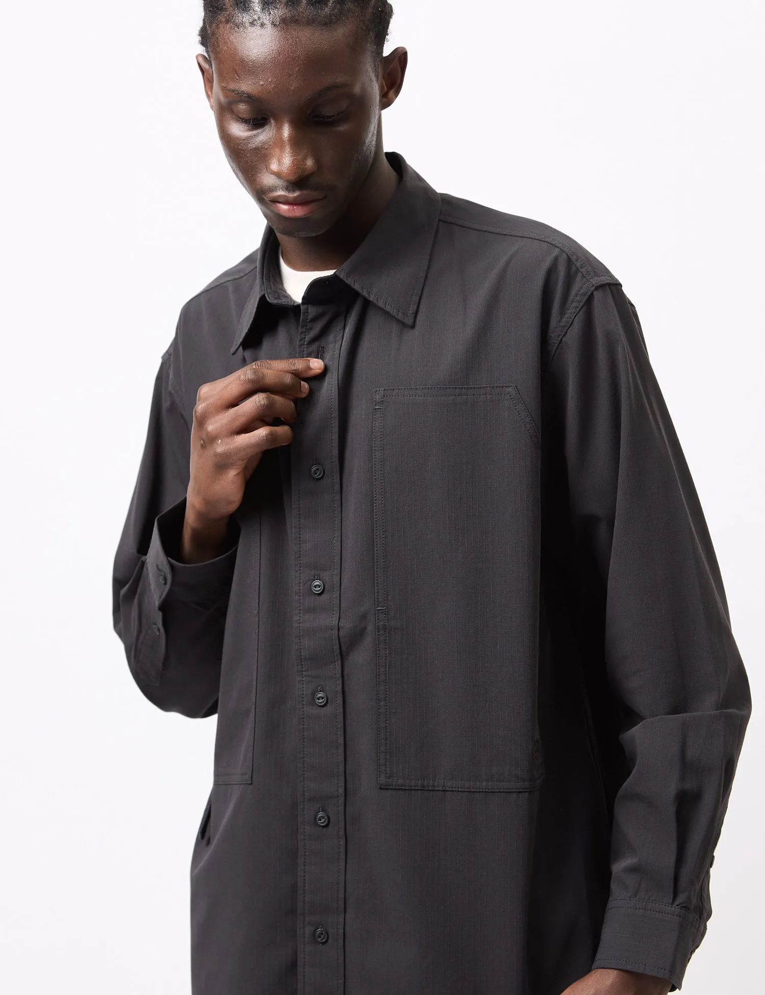 Snow Peak Takibi Light Ripstop Long Sleeve Shirt - Black sold by Article London product image thumbnail 2