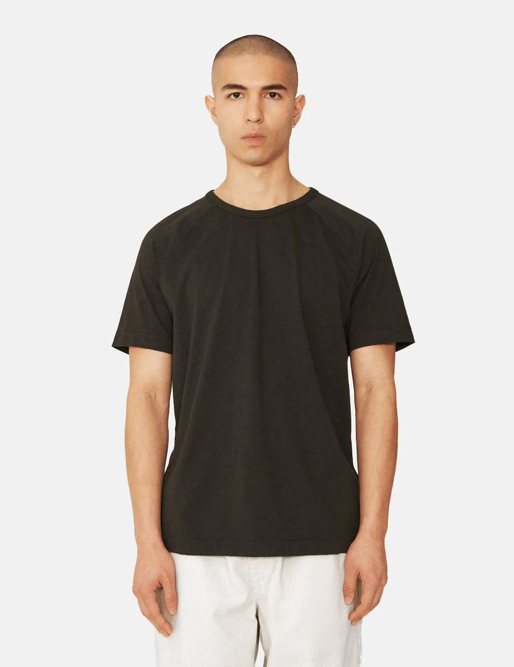 YMC Television Raglan T-Shirt (Organic Cotton) - Black sold by Article London