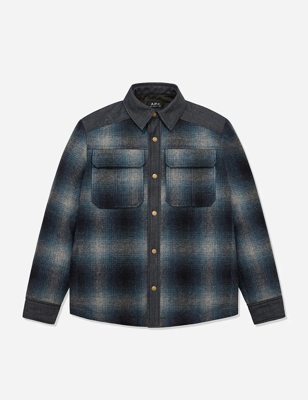 A.P.C. Mark Plaid Jacket (Wool) - Steel Blue sold by Article London product image thumbnail 4