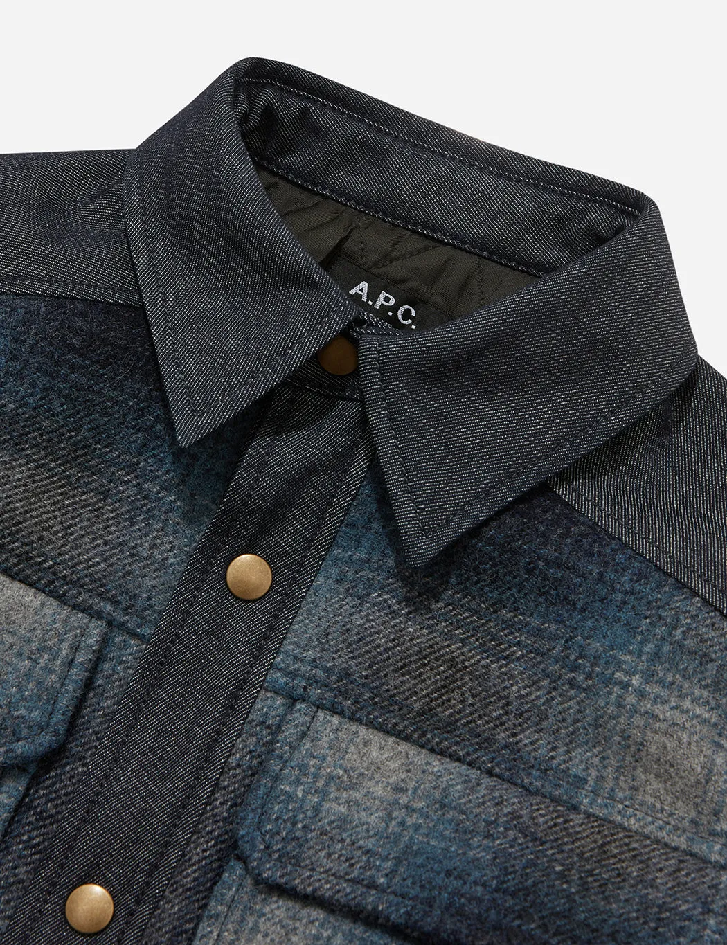 A.P.C. Mark Plaid Jacket (Wool) - Steel Blue sold by Article London product image thumbnail 5