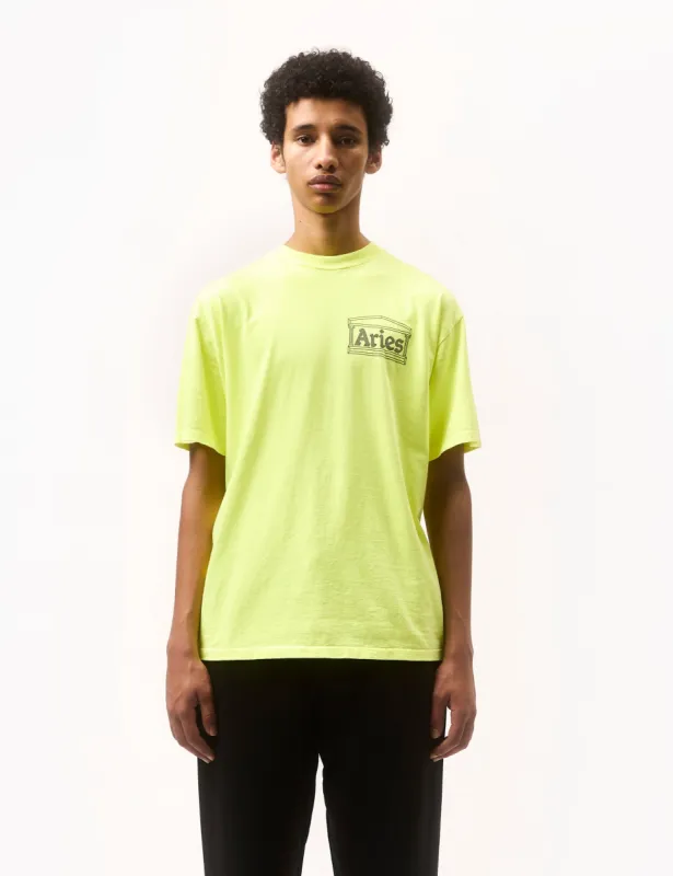Aries Temple T-Shirt - Fluoro Yellow sold by Article London
