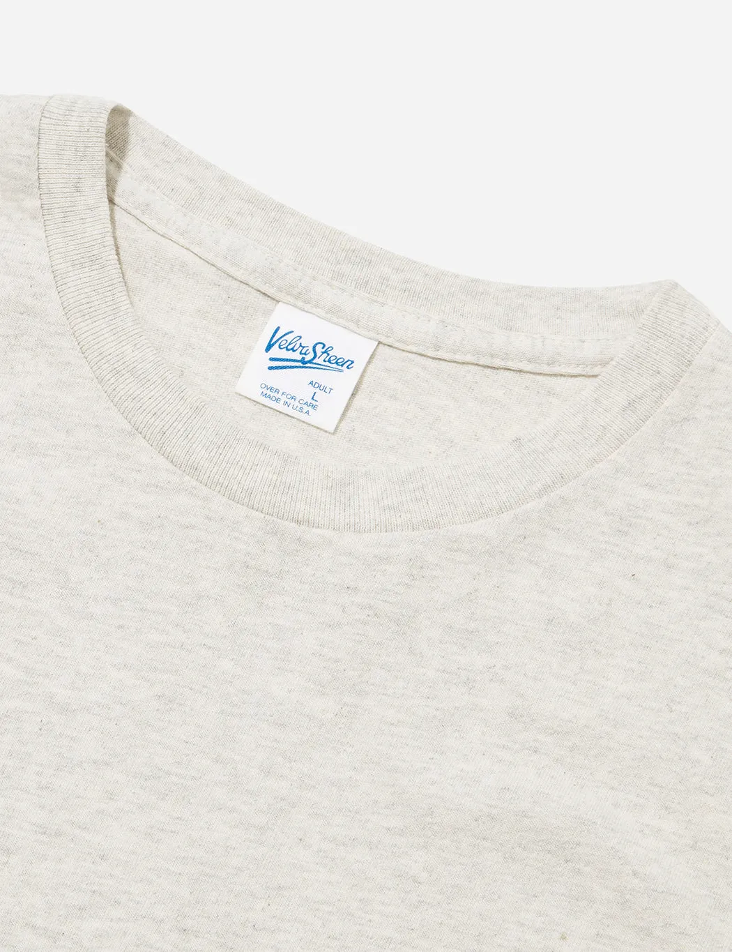 Velva Sheen College Arm Stripe USA Made T-shirt - Oatmeal/Burgundy sold by Article London product image thumbnail 2