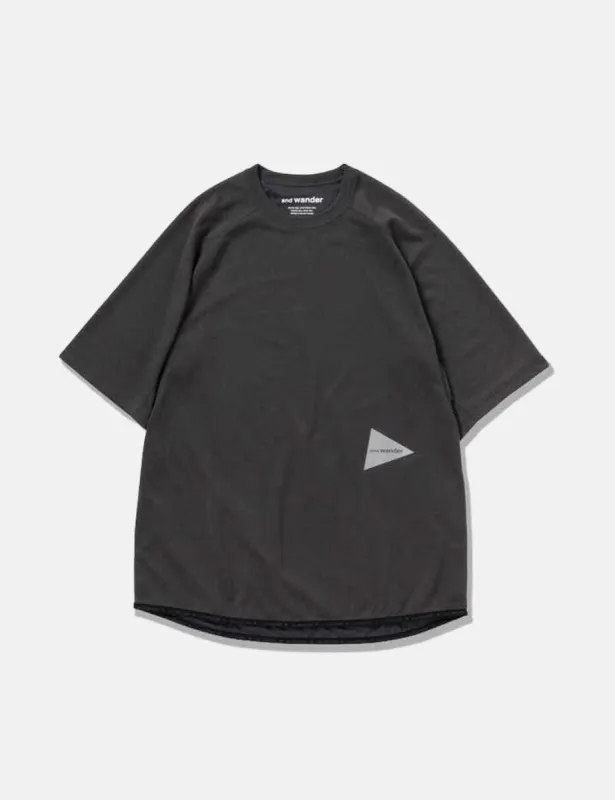 And Wander Power Dry Jersey Raglan T-shirt - Charcoal Grey sold by Article London