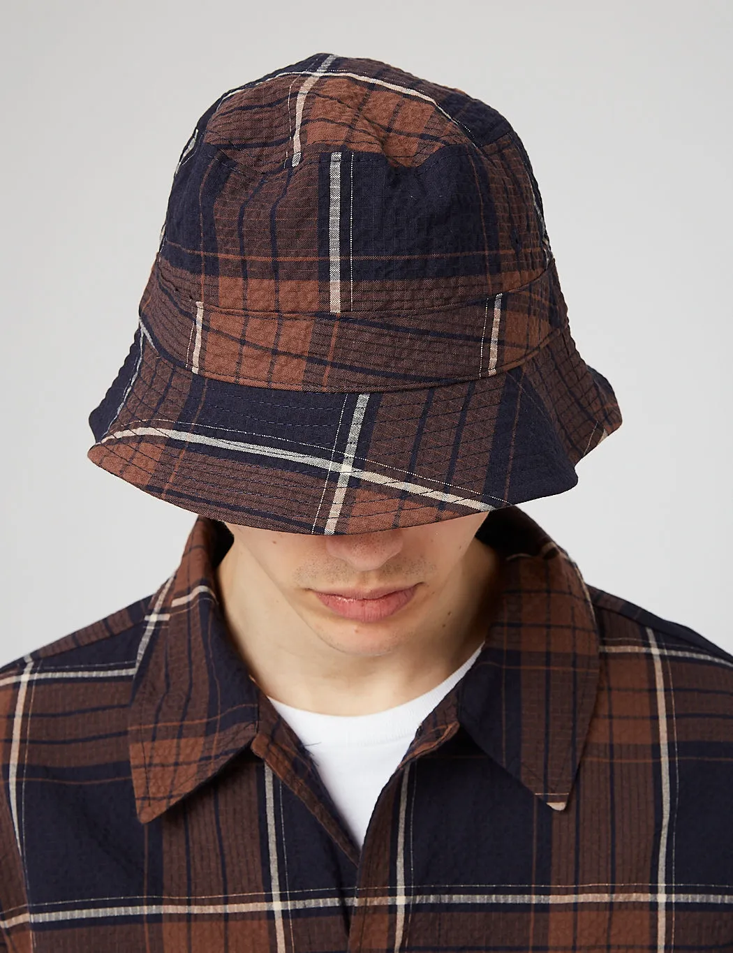 Universal Works Bucket Hat - Brown/Navy Blue sold by Article London product image thumbnail 2