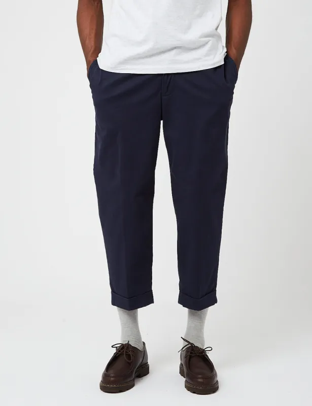 Beams Plus 2 Pleat Twill Pants - Dark Navy Blue sold by Article London
