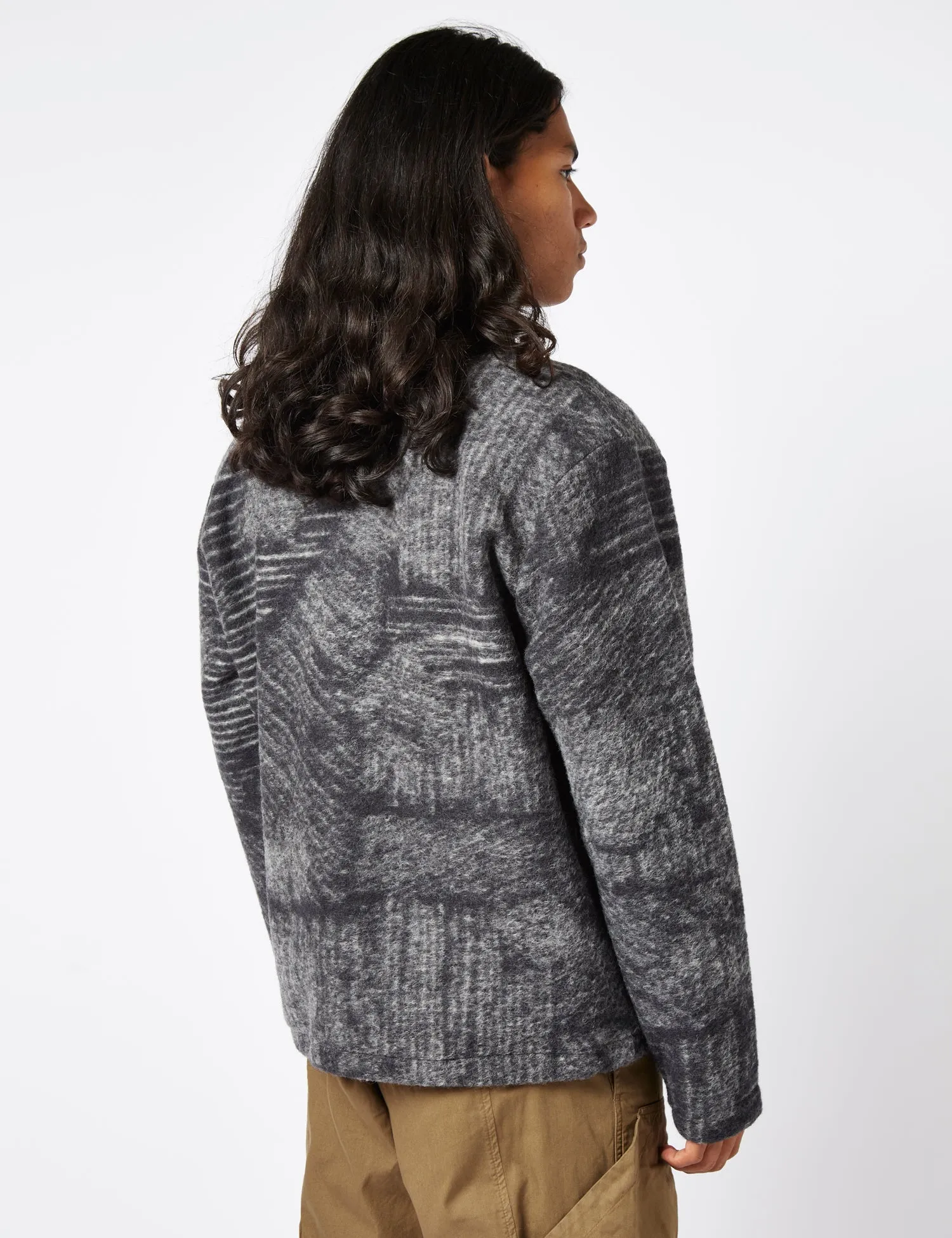 Folk Boxy Funnel Fleece (Wool Polka) - Slate Grey sold by Article London product image thumbnail 4