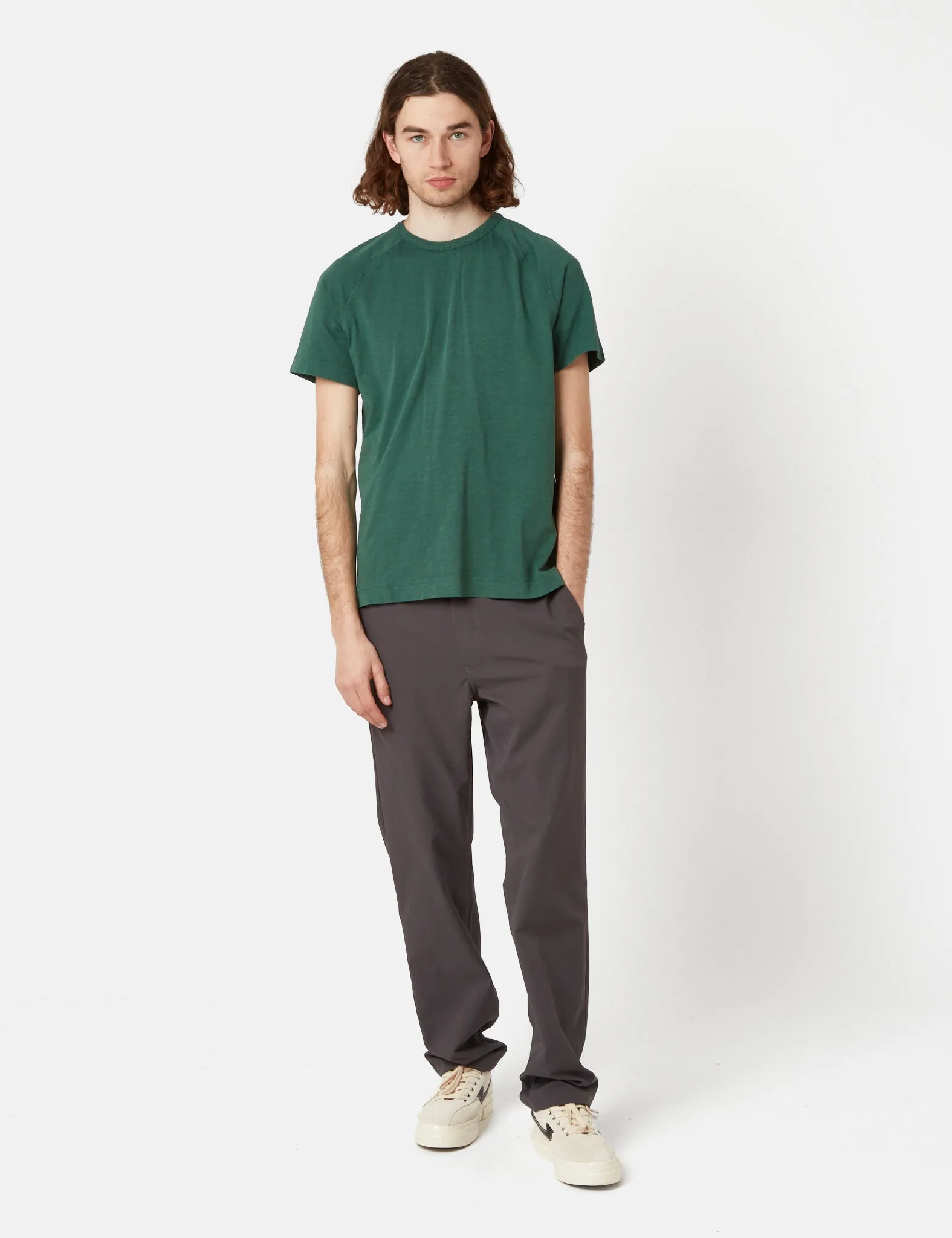 YMC Television Raglan T-Shirt (Organic Cotton) - Green sold by Article London product image thumbnail 4