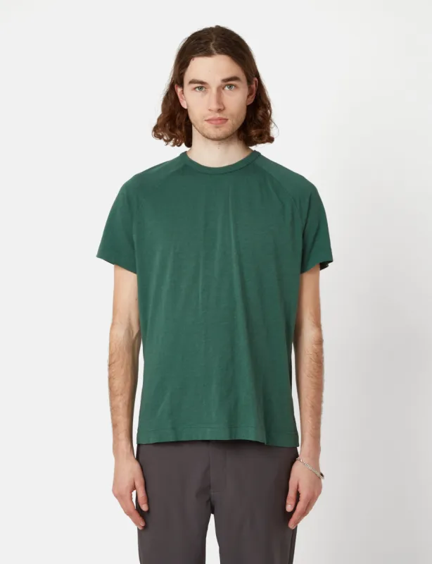 YMC Television Raglan T-Shirt (Organic Cotton) - Green sold by Article London