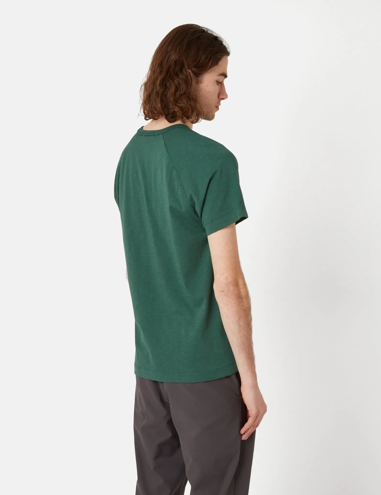 YMC Television Raglan T-Shirt (Organic Cotton) - Green sold by Article London product image thumbnail 3