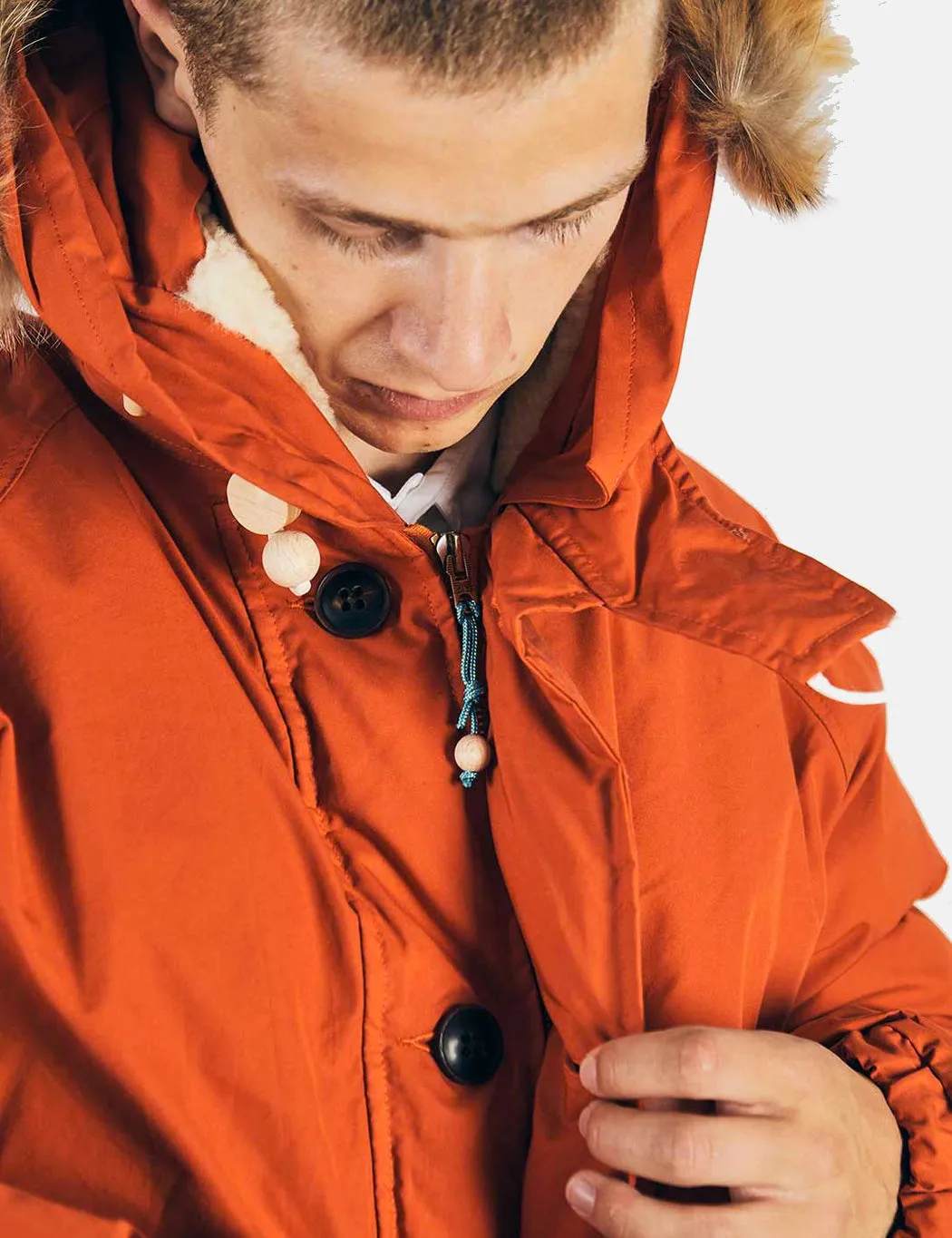 Nigel Cabourn Everest Parka - Vintage Orange sold by Article London product image thumbnail 2