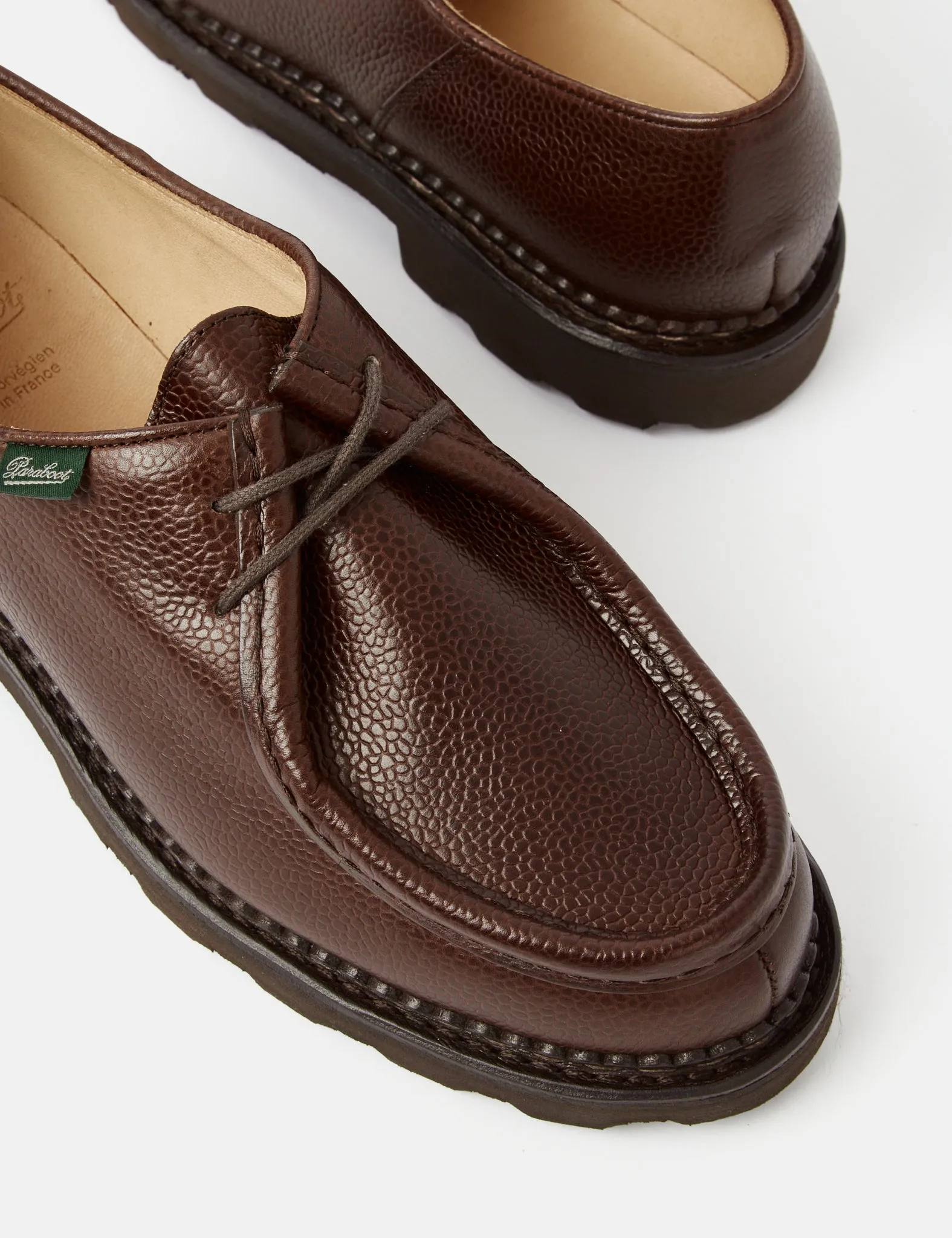 Paraboot Michael Derby Shoe (Grain Leather) - Ebony Brown sold by Article London product image thumbnail 4
