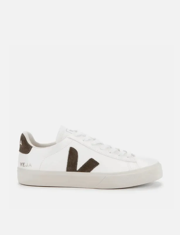 Veja Campo (Chrome Free) Trainers - Extra White/Khaki sold by Article London
