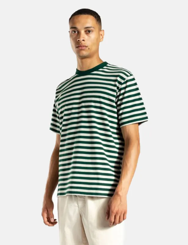 Norse Projects Johannes Nautical Stripe T-Shirt - Deep Sea Green sold by Article London
