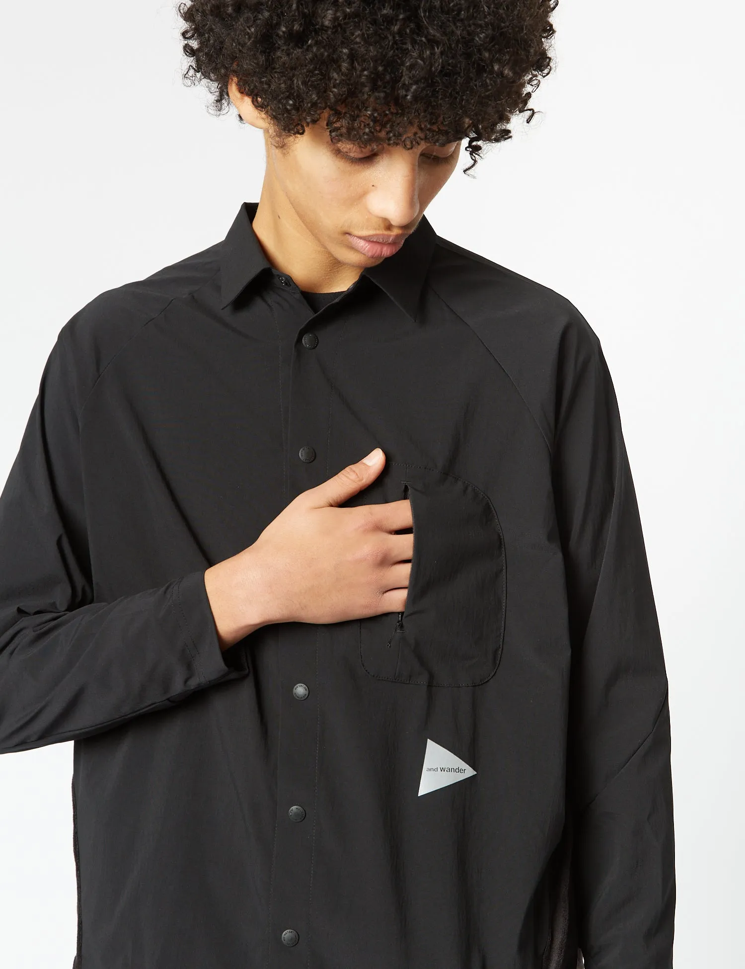 and Wander Fleece Base Long Sleeve Shirt - Black sold by Article London product image thumbnail 2
