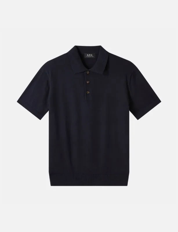A.P.C. Gregoire New Polo Shirt - Dark Navy Blue sold by Article London