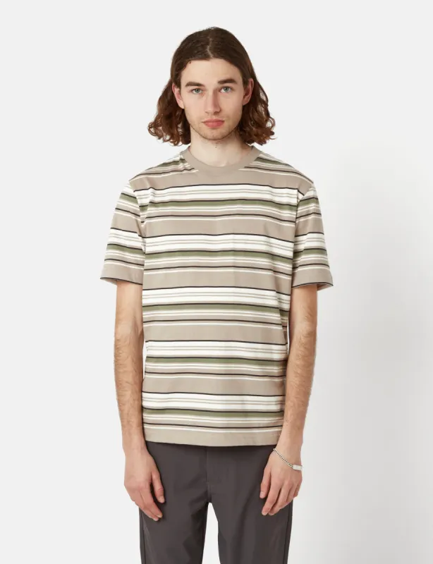 Norse Projects Johannes Weekend Stripe T-Shirt - Light Khaki sold by Article London