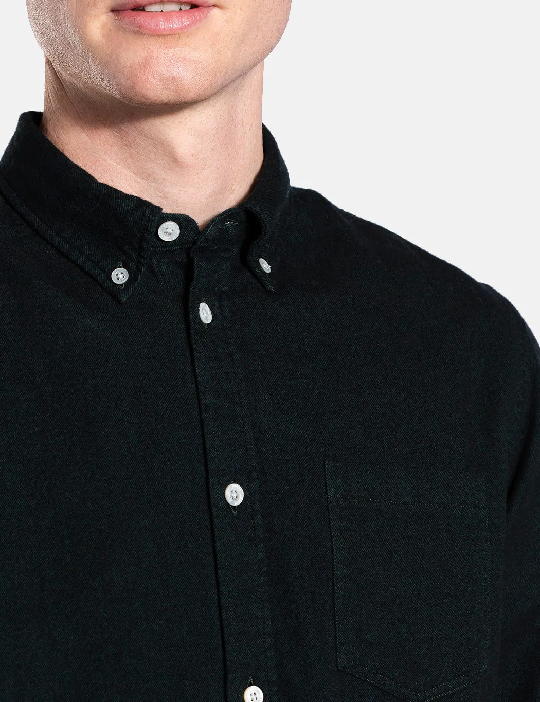 Norse Projects Anton Brushed Flannel Shirt - Varsity Green sold by Article London product image thumbnail 2