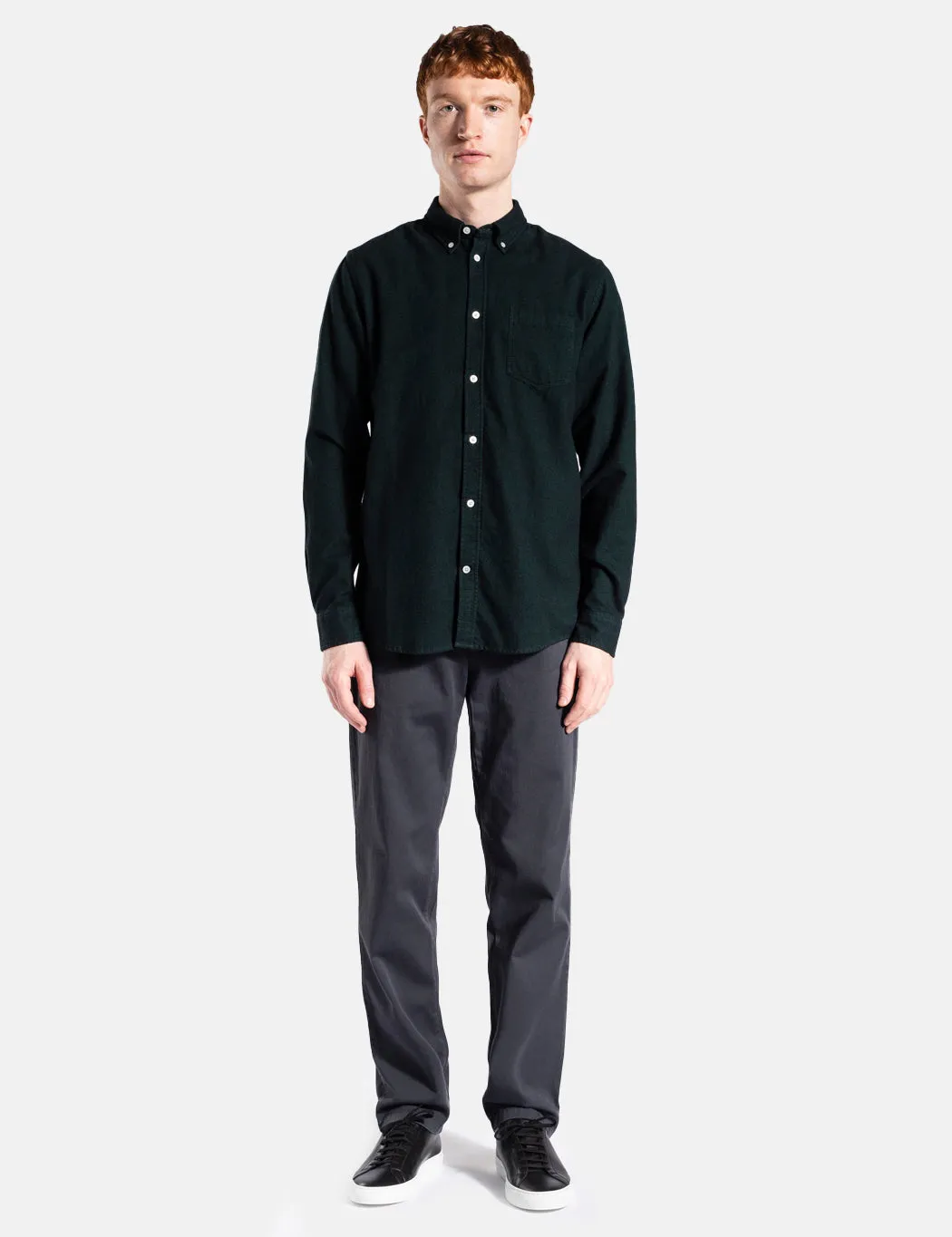 Norse Projects Anton Brushed Flannel Shirt - Varsity Green sold by Article London product image thumbnail 3