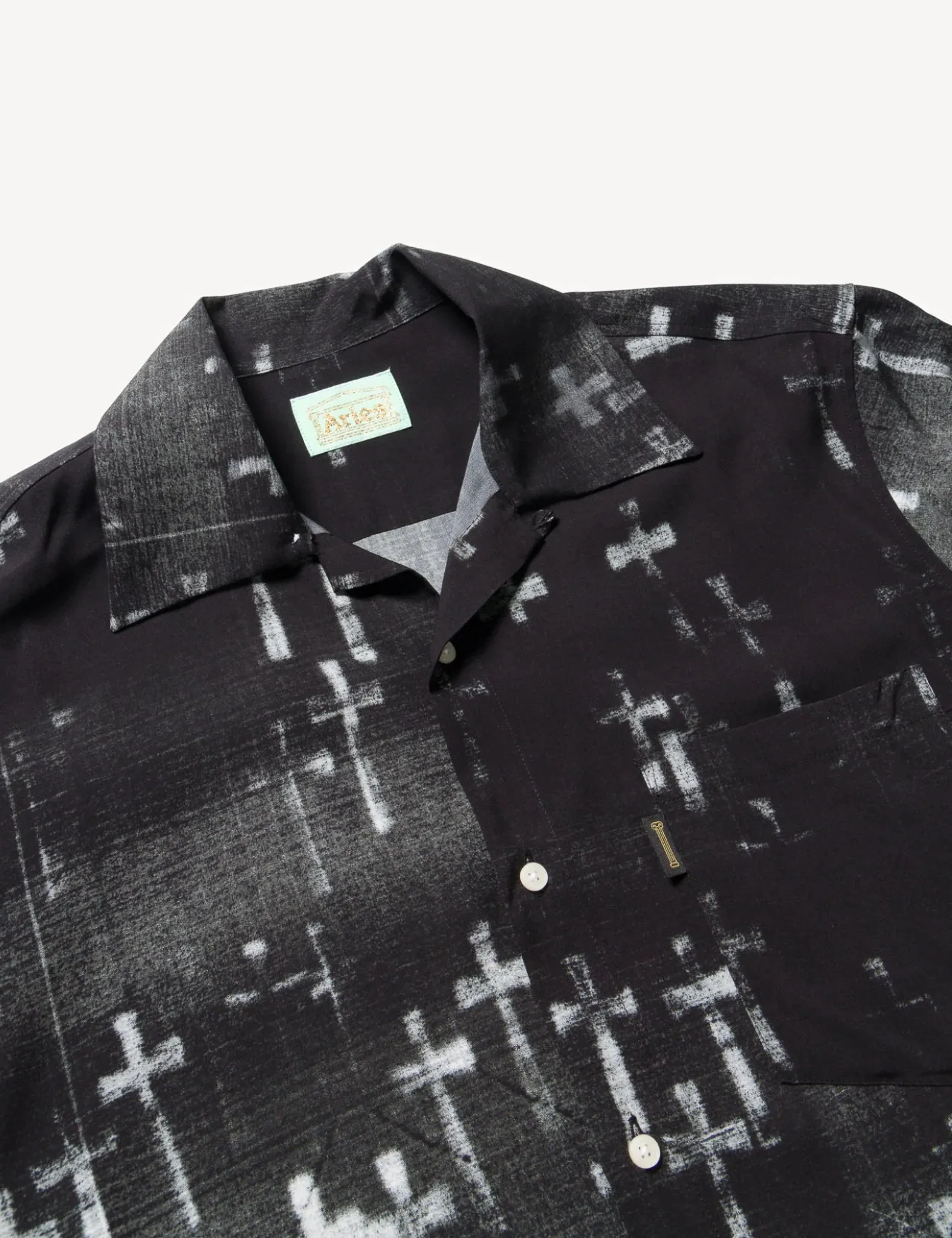 Aries Graveyard Hawaiian Short Sleeve Shirt - Black sold by Article London product image thumbnail 5