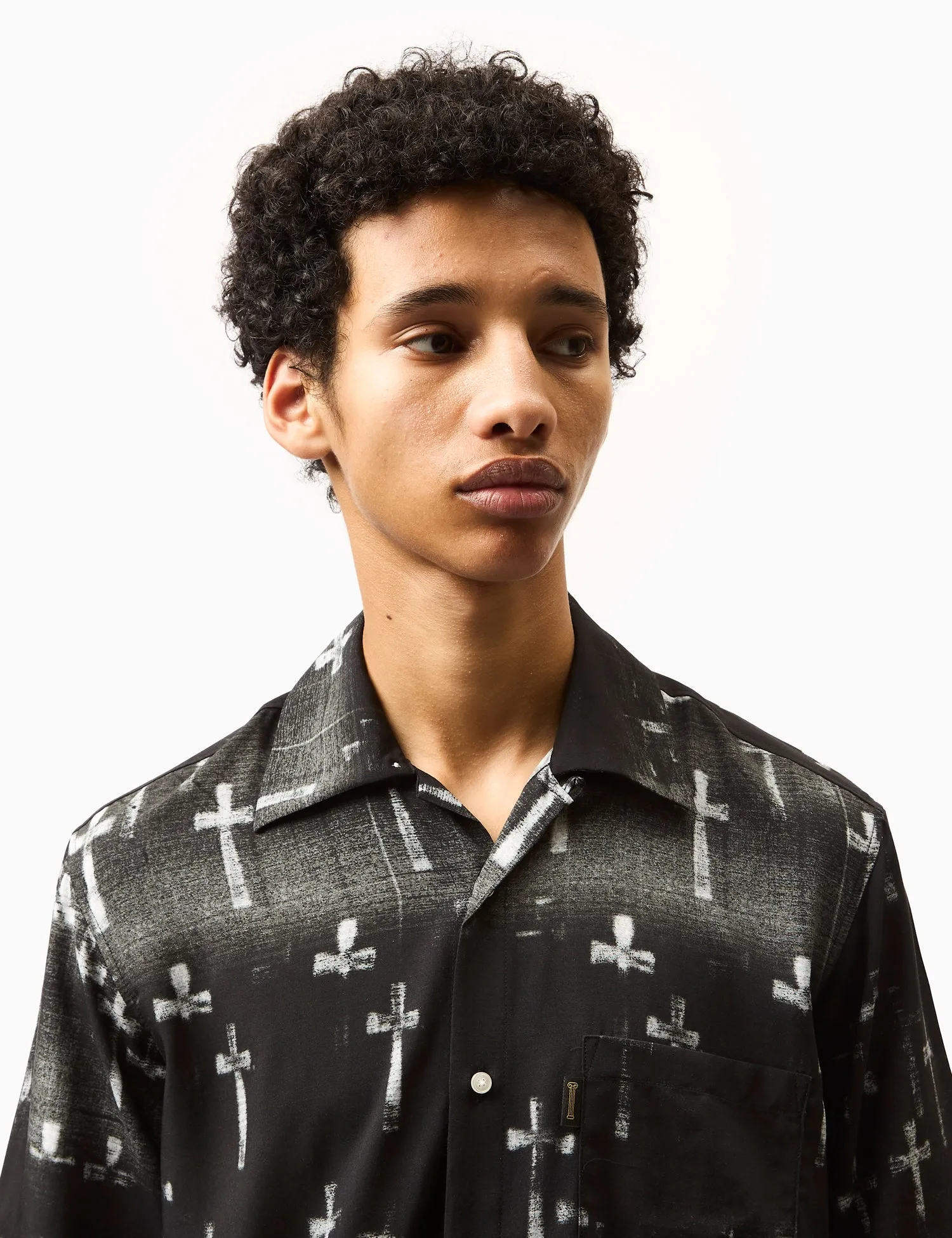 Aries Graveyard Hawaiian Short Sleeve Shirt - Black sold by Article London product image thumbnail 2