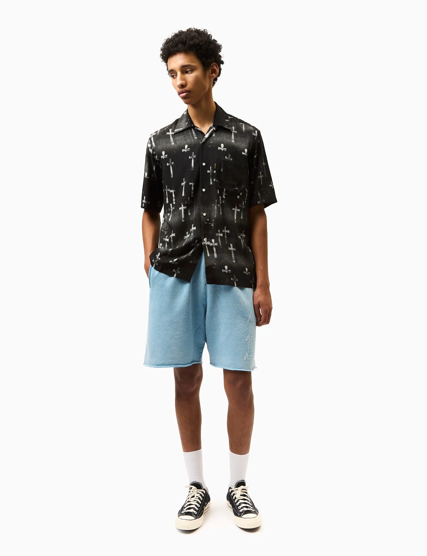 Aries Graveyard Hawaiian Short Sleeve Shirt - Black sold by Article London product image thumbnail 3