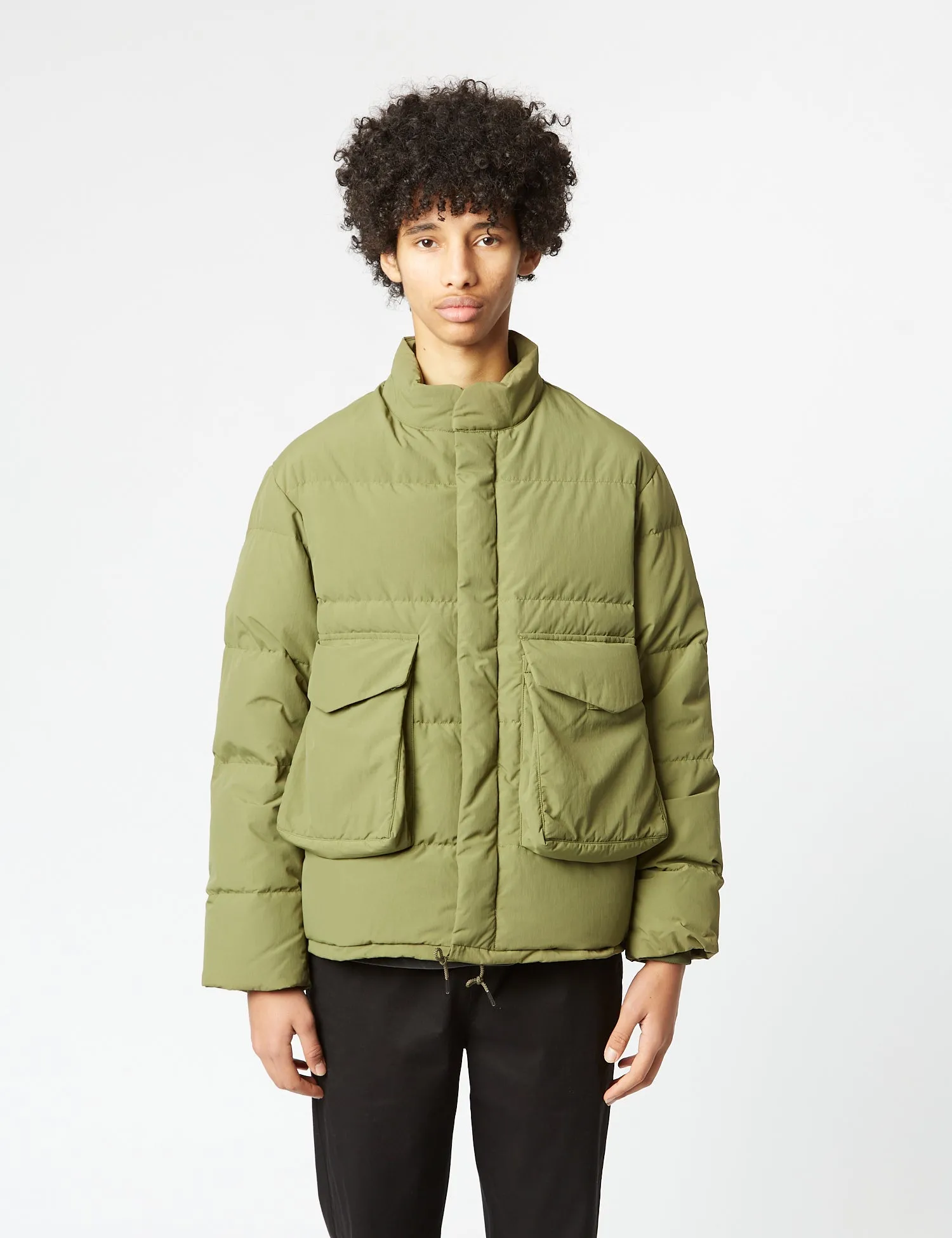 Snow Peak Recycled Down Jacket - Olive Green sold by Article London product image thumbnail 3