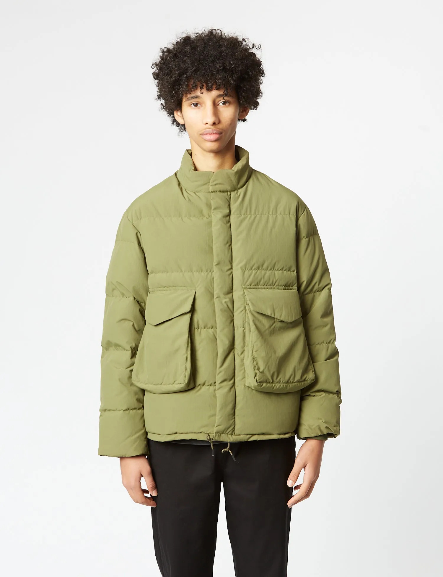 Snow Peak Recycled Down Jacket - Olive Green sold by Article London