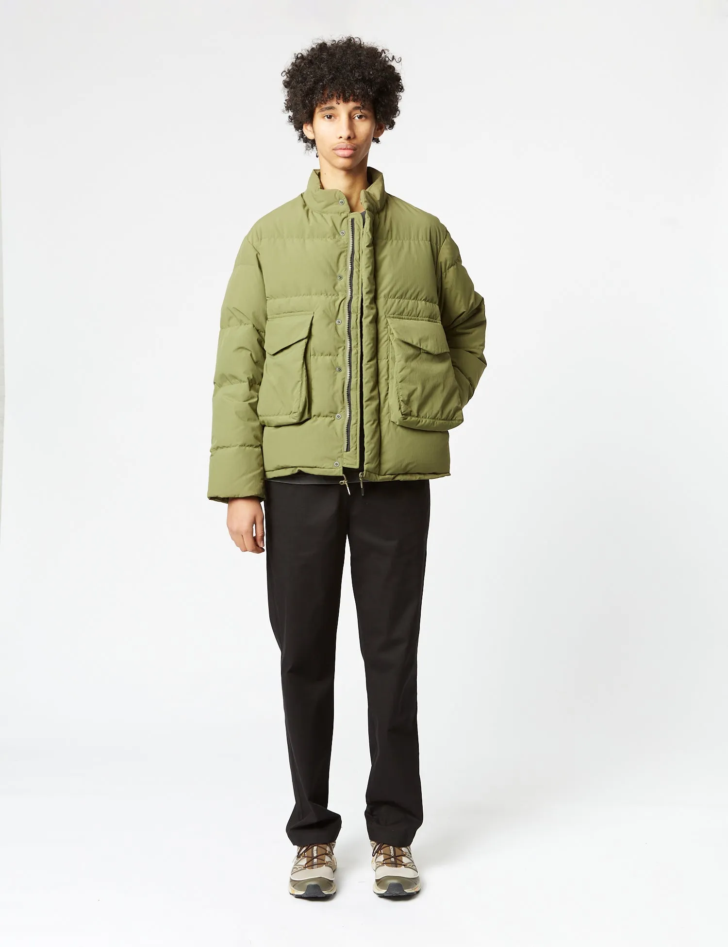 Snow Peak Recycled Down Jacket - Olive Green sold by Article London product image thumbnail 4