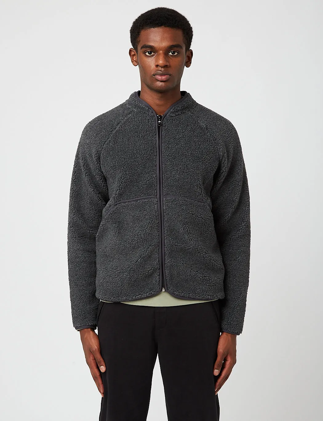 Folk Puzzle Zip Fleece Jacket - Slate Melange sold by Article London