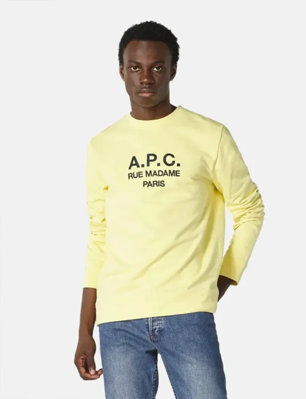 A.P.C. Rufus Sweatshirt (Embroidered Logo) - Pale Yellow made by A.P.C.