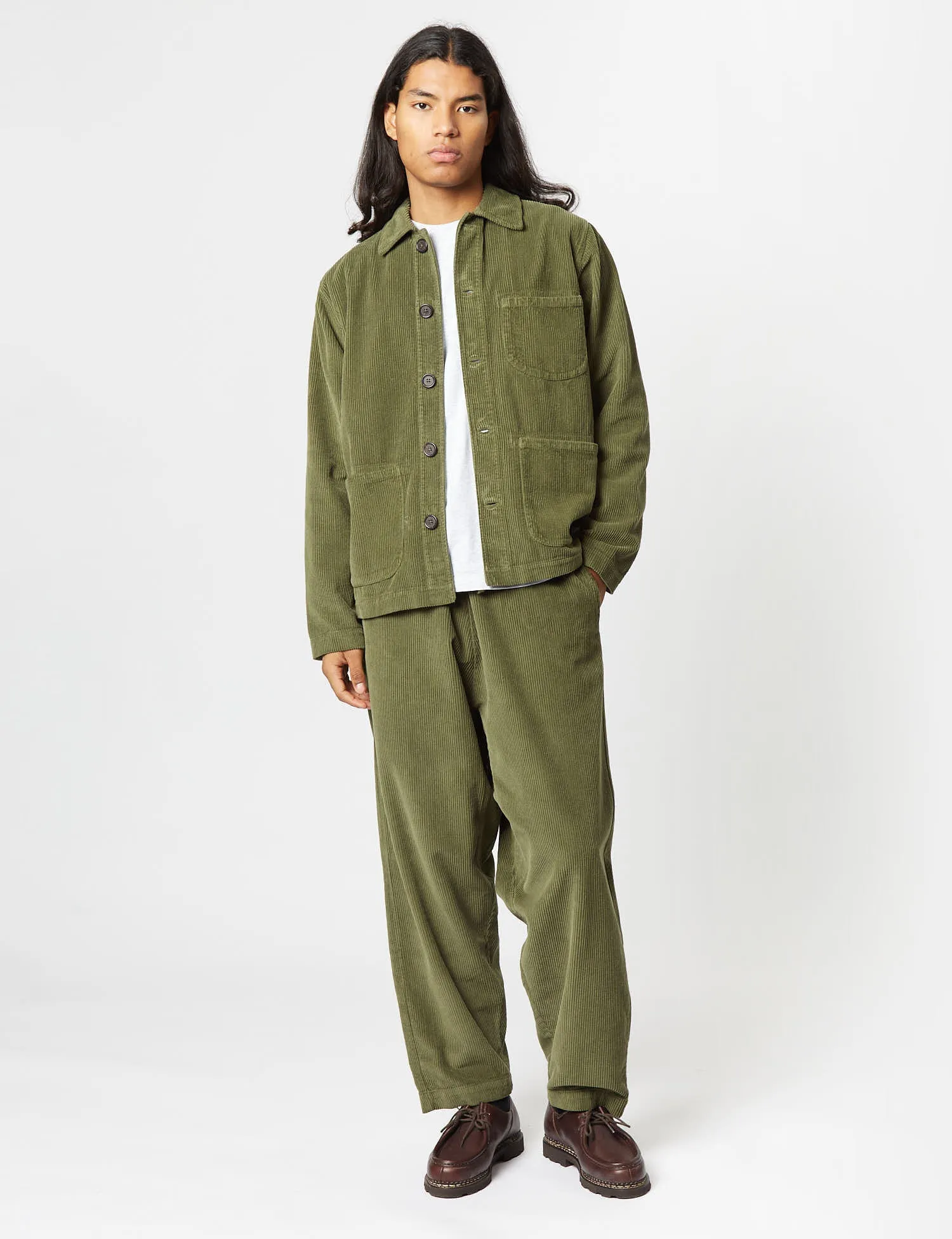 Universal Works Field Jacket (Corduroy) - Olive Green sold by Article London product image thumbnail 3