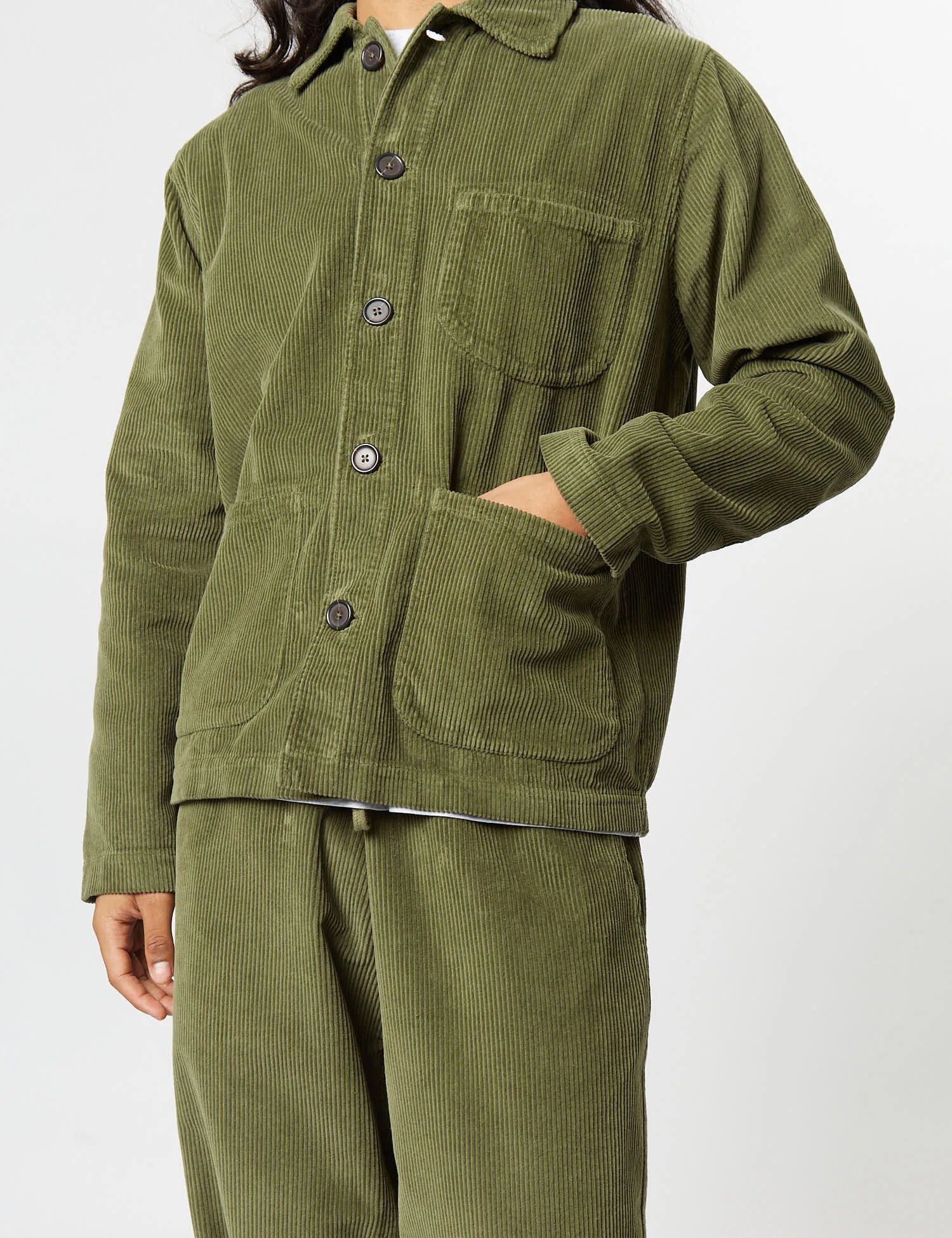 Universal Works Field Jacket (Corduroy) - Olive Green sold by Article London product image thumbnail 2