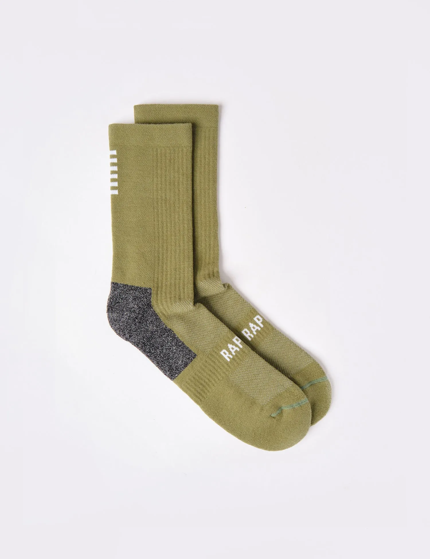 Rapha Pro Team Winter Socks - Olive Green/White sold by Article London