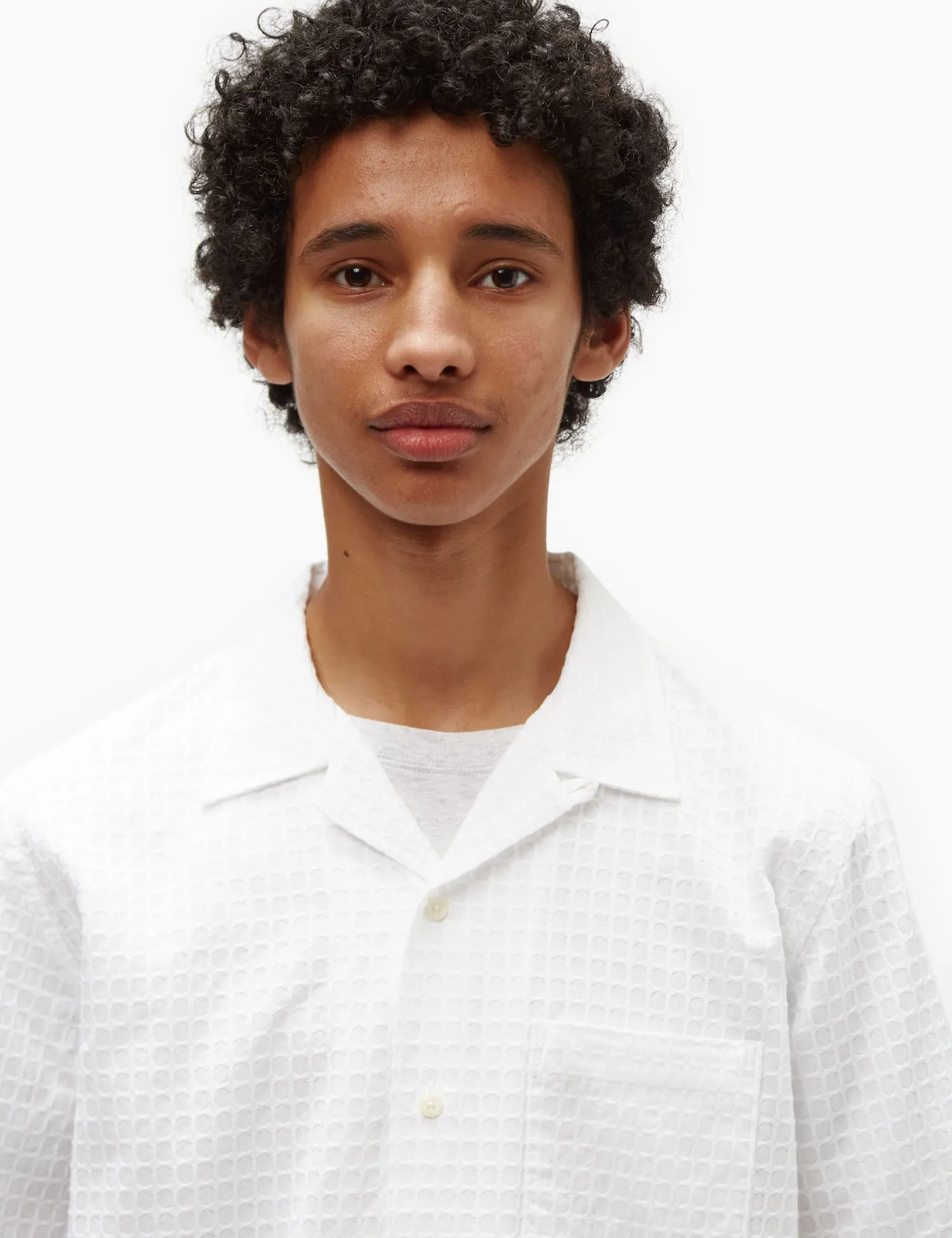 Universal Works Road Shirt (Delos Cotton) - White sold by Article London product image thumbnail 2