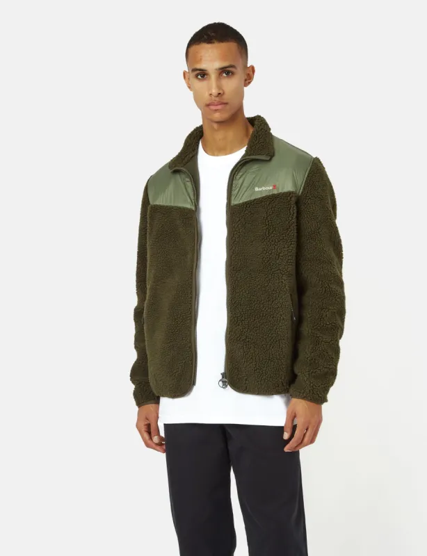 Barbour Axis Fleece Jacket - Olive Green sold by Article London